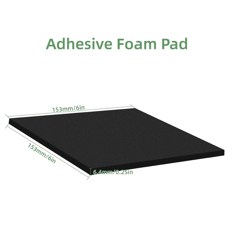 MXCELL 8Pcs Black EVA Foam Pad 6in x 6in x 1/4in High Density Closed Cell Foam Sheet Square Neoprene Rubber Insulation Padding Self Stick Anti-Slip Cushion for Crafts DIY Projects - Image 2